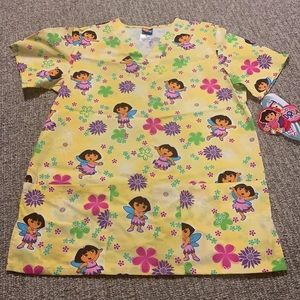 💛 NWT Nick Jr Dora the Explorer scrub top 💛